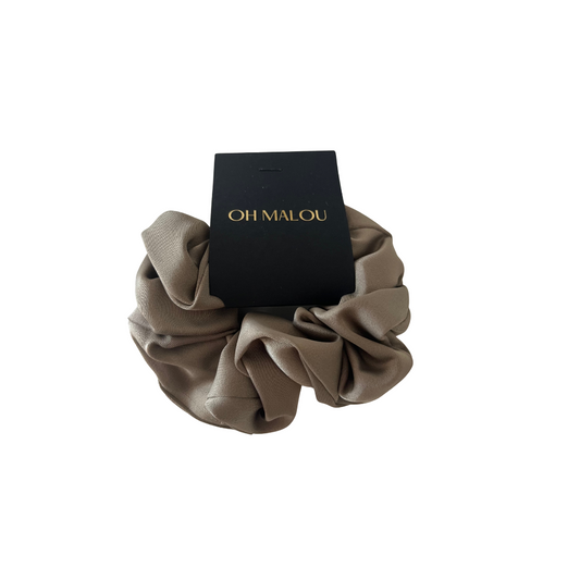 Scrunchie Jane Khaki Satin