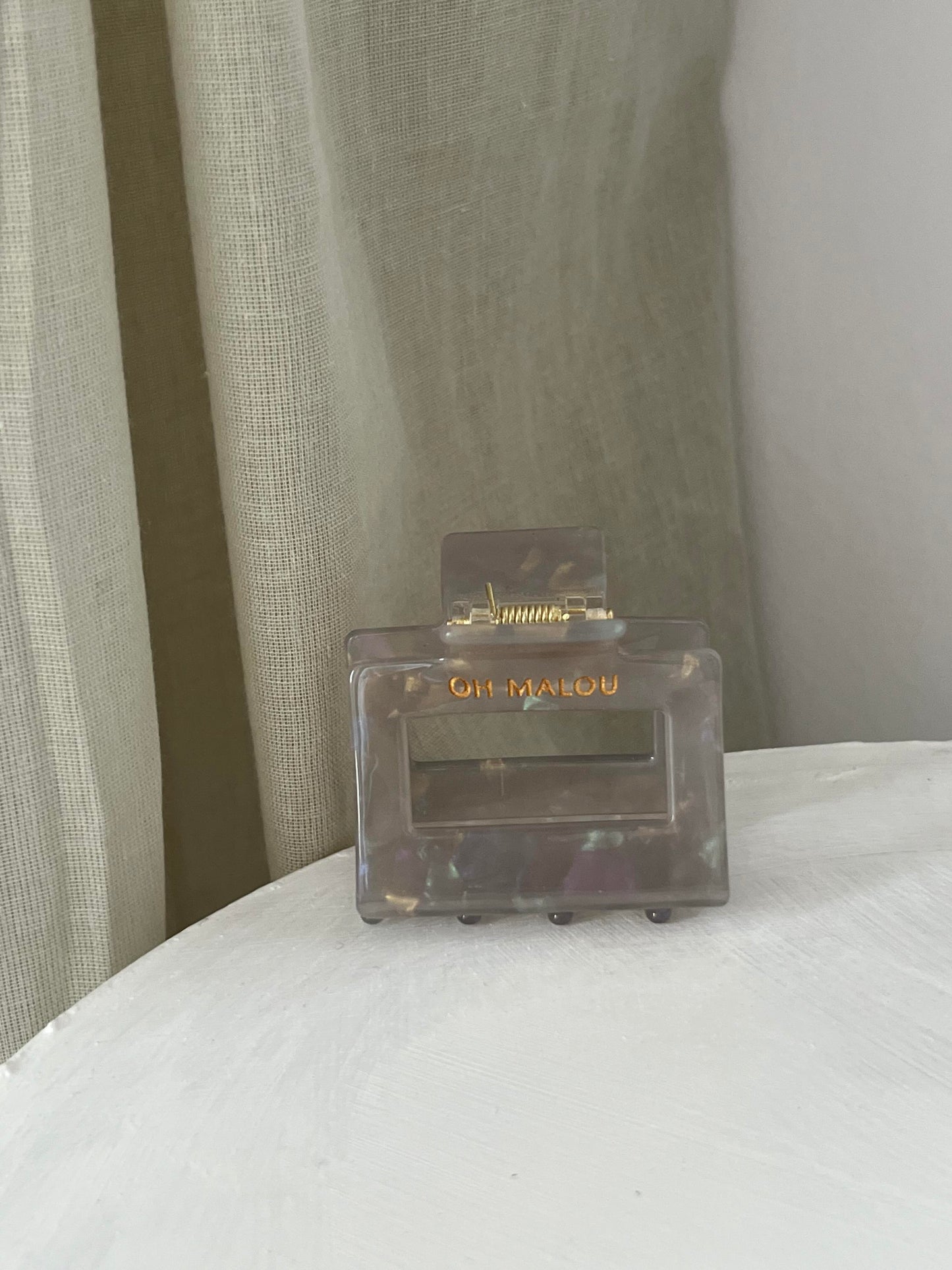 Haarklammer shiny grey medium