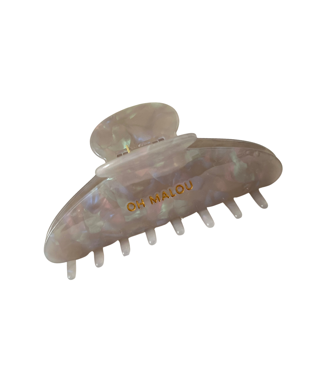 Haarklammer half-moon shiny grey