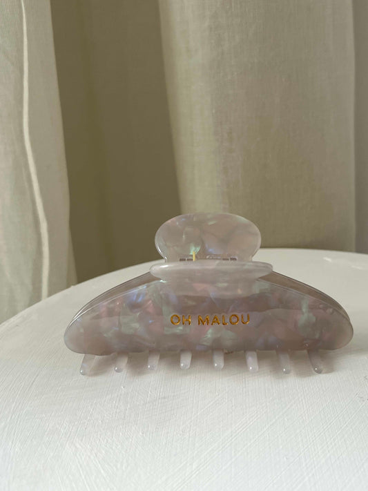 Hair clip half moon shiny gray