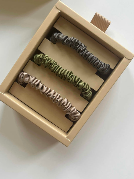 Golden forest - 3er Set Silk Scrunchies