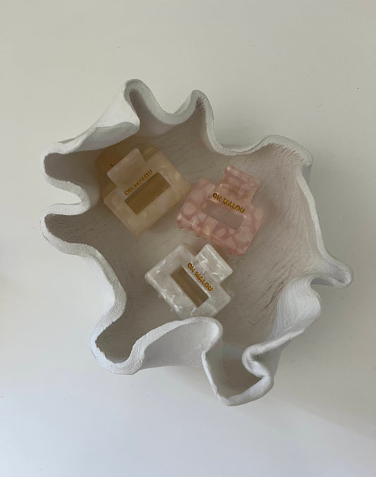 Haarklammer sand creamy small